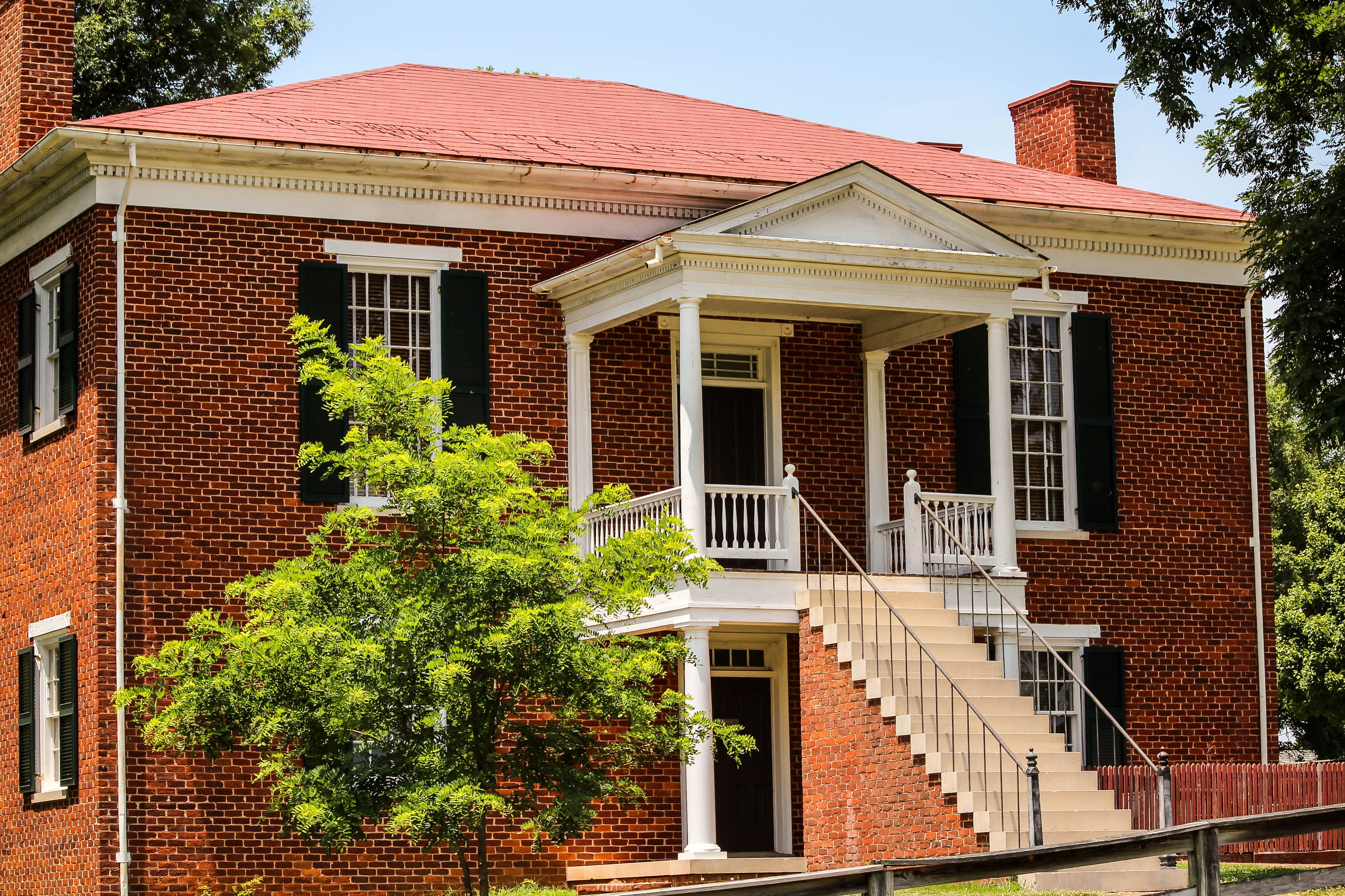 front of brick house